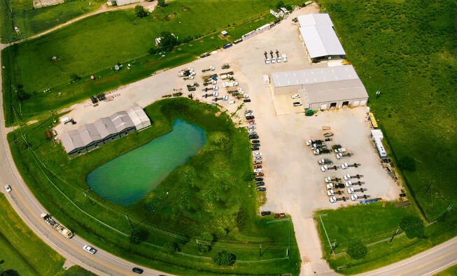 ariel view of Roll Off Truck World location 